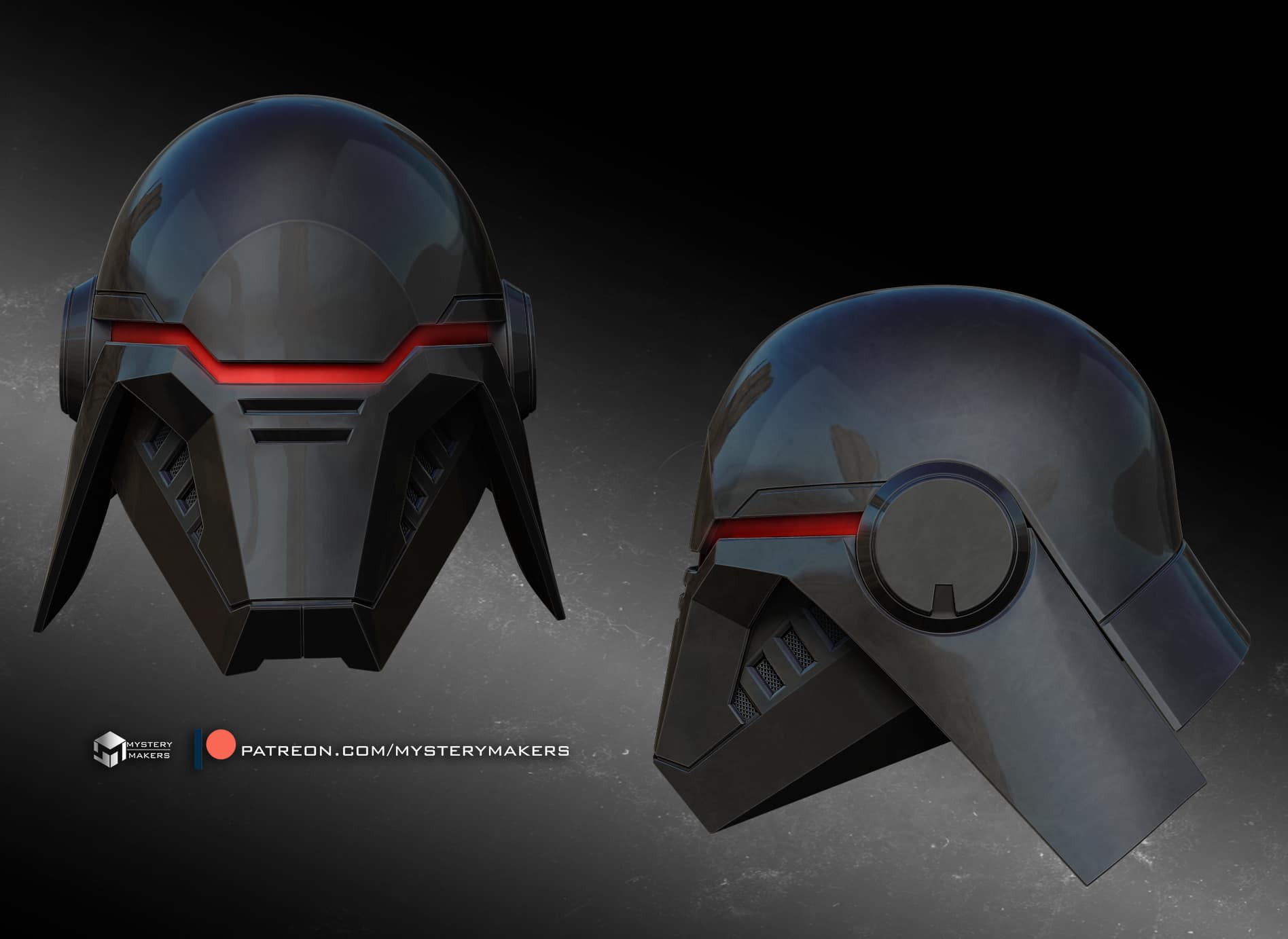stl preview of a 3d printable the second sister helmet made by mystery makers