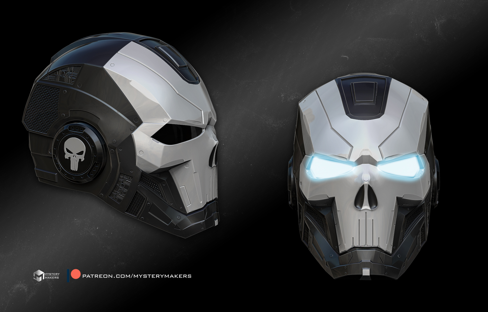 stl preview of 3d printable Iron punisher model made by mystery makers