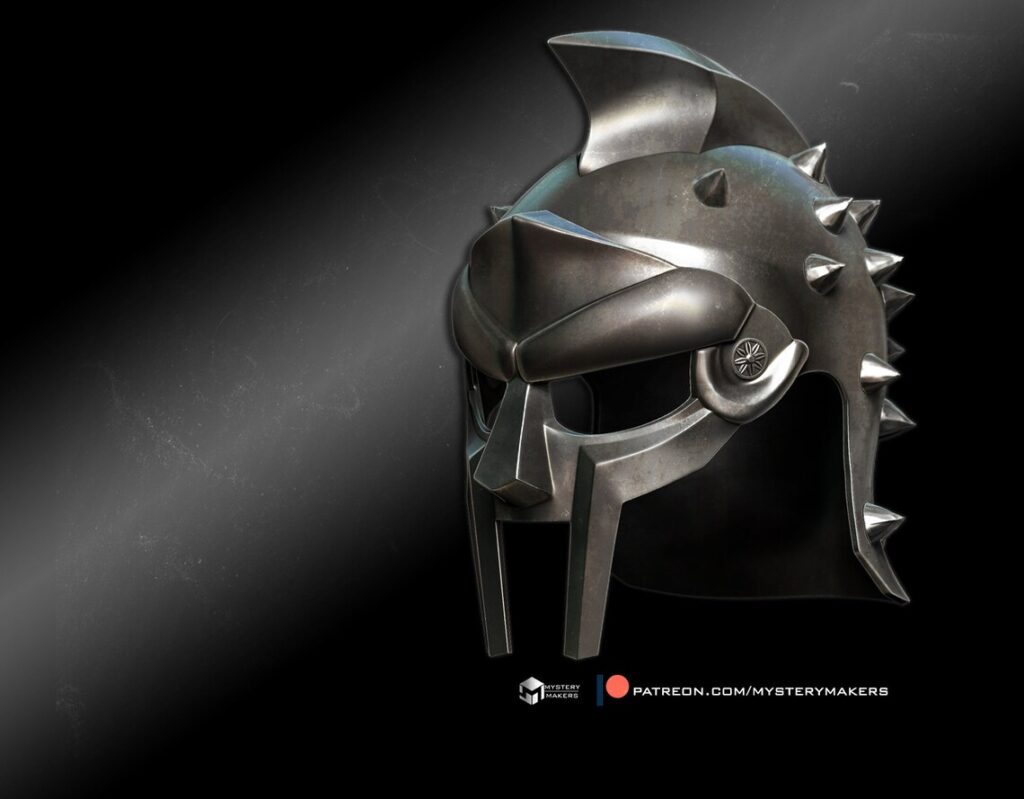 stl preview of a 3d printable gladiator helmet made by mysterymakers